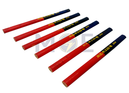 Carpenter Pencil Wood | Two Colors Woodworking Pencil Dark Blue & Red 175x12 mm