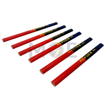 Carpenter Pencil Wood | Two Colors Woodworking Pencil Dark Blue & Red 175x12 mm