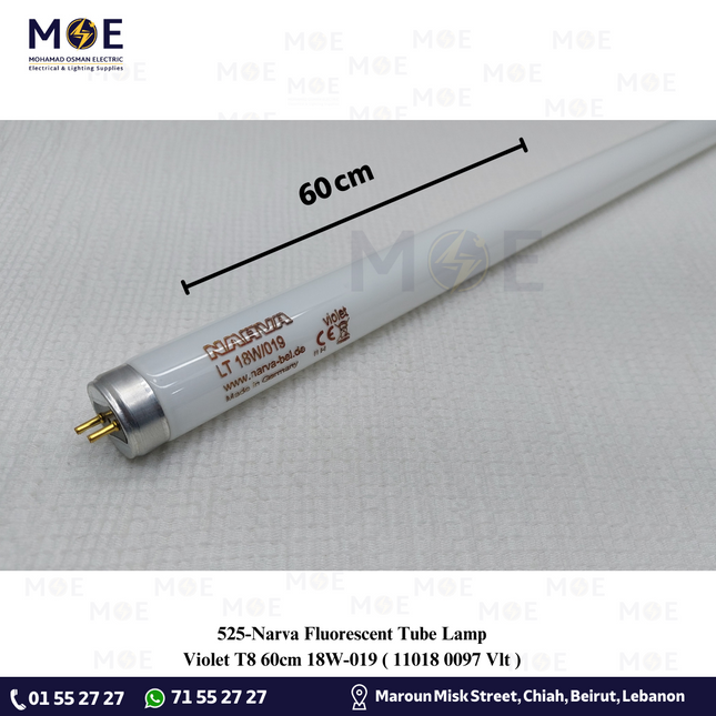 Narva Fluorescent Tube Lamp Violet T8 60cm 18W / 019 | 11018 0097 Vlt