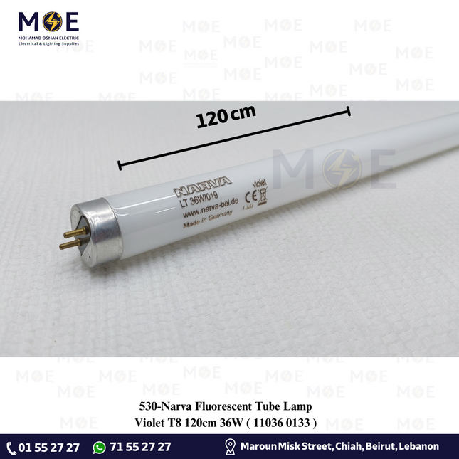 Narva Fluorescent Tube Lamp Violet T8 120cm 36W | 11036 0133