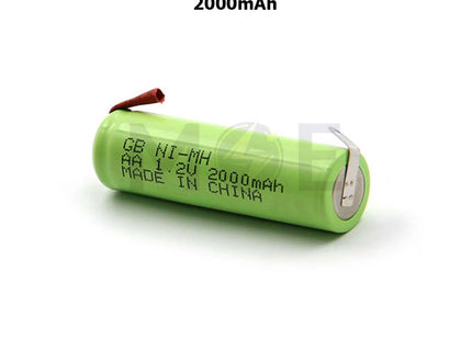 Battery NiMH Rechargeable Solder Tag AA 1.2V 2000mAh