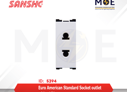 Sanshe Euro American Standard Socket outlet White 16A | KH1114-001308 | بريز امريكي اوروبي ابیض