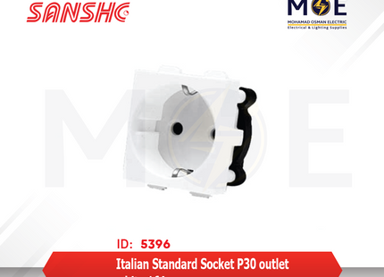 Sanshe Italian Standard Socket P30 outlet white 16A | KH1219-001309 | بريز شوكو ايطالي ابيض