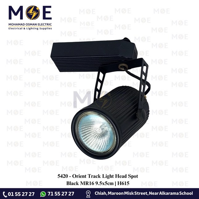 Orient Track Light Head Spot Black MR16 9.5x5cm | H615