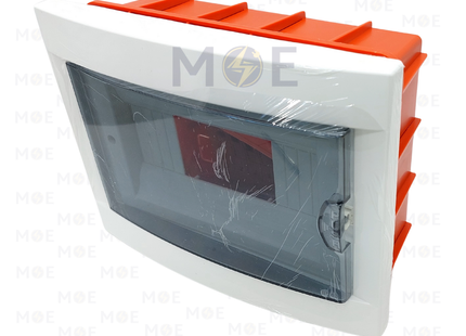 Viko IP40 Flush Mount Distribution Board Smoked Door 230x175x74mm 1Rx8module 8module | 90912008-veko8dm | تابلو بلاستيك مخفي غطا مفيم