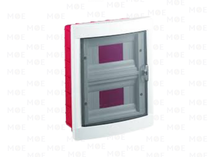 Viko IP40 Flush Mount Distribution Board Smoked Door 234x291x73mm 2Rx8module 16module | 90912016-veko16dm | تابلو بلاستيك مخفي غطا مفيم