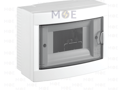 Viko IP40 Surface Mount Distribution Board Smoked Door 186x141x97mm 1Rx6module 6module | 90912106-veko6ds | تابلو بلاستيك ظاهر غطا مفيم