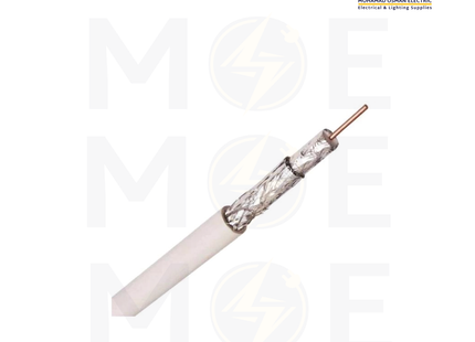 SEG Coaxial cable RG6 White 128s 75 OHM R100yd | كابل كوكسيال ابيض شعرة
