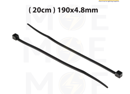 KSS Cable Tie Black ( 20cm ) 190x4.8mm | CV-190B | رباط بلاستيك رفيع اسود