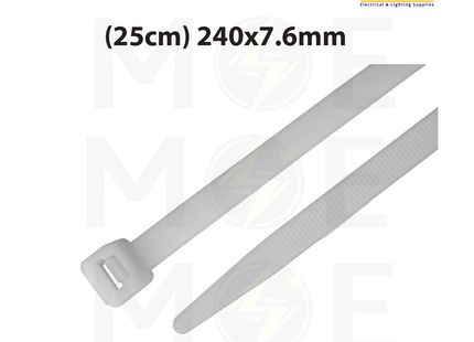 KSS Cable Tie White ( 25cm ) 240x7.6mm | CV-240L | رباط بلاستيك عريض ابيض