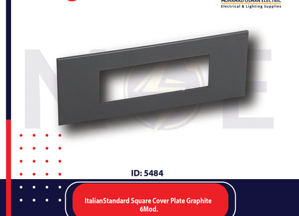 Legrand Arteor ItalianStandard Square Cover Plate Graphite 6module | 011575042 | بلاك غرافيت