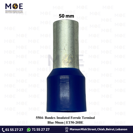 Bandex Insulated Ferrule Terminal Blue 50mm | ET50-20BE