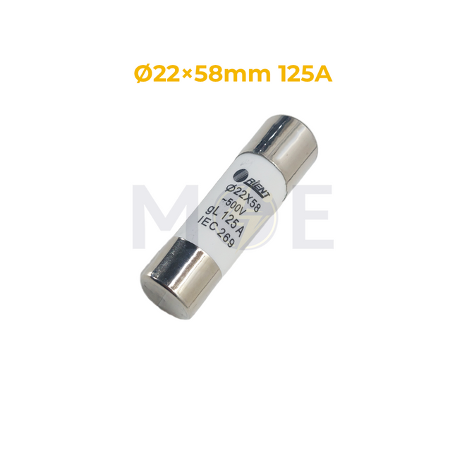 Orient Cylindrical Ceramic Fuse Ø22×58mm 125A 500V AC gL فيوز بورسلين