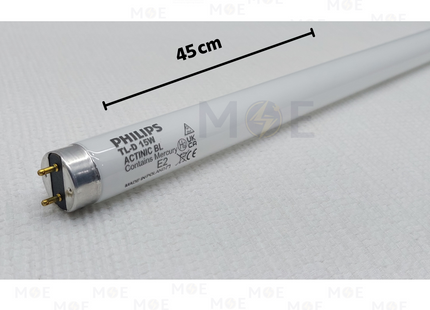Philips Fluorescent Tube Lamp Actinic BL T8 45cm 15W | C301-142 | لمبة فلورسنت تيوب برغش