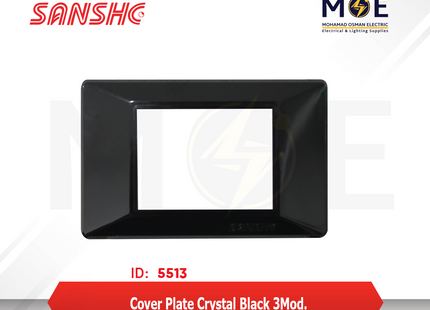 Sanshe Cover Plate Crystal Black 3module | N41-302 | بلاك بلاستيك كريستال اسود