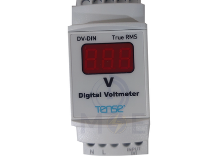 Tense Multi-Function 1 Phase Digital Voltmeter - Ammeter Din With CT 150-270V AC 1-100A 2module | DAV-DIN-120CT | ساعة امبير و فولت على سكة مع كعكة واحد فاز