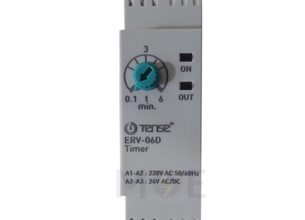 Tense Multi Function Timer Relay 24/240V AC/DC 0.1s/6min 1module | ERV-06D-220 | تايمر سكة