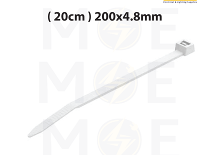 C&P Cable Tie White ( Natural ) ( 20cm ) 200x4.8mm | 20148/CP | رباط بلاستيك ابيض