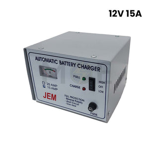 JEM Lead Acid Automatic Battery Charger 12V 15A
