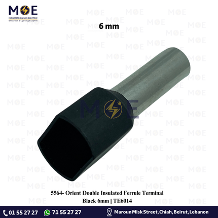 Orient Double Insulated Ferrule Terminal Black 6mm | TE6014