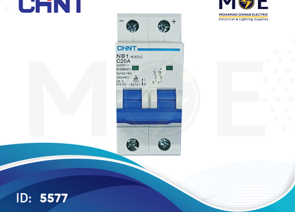 Chint MCB NB1-63 DC 6kA 2P C 20A | 182721 | دجنتور كهرباء مجوز - قاطع كهربائي