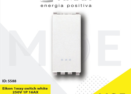 Vimar Eikon 1way switch white 250V 1P 16AX | 20001.B | مفتاح مفرد ابیض