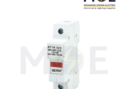 Power+ Din Fuse Holder With Indicator RT18-32X 22x58mm 32A 690V 1P 1module | RT18-32X | دجنتور بيت فيوز مفرد مع ضو - حامل فيوز على سكة دين - قاعدة فيوز
