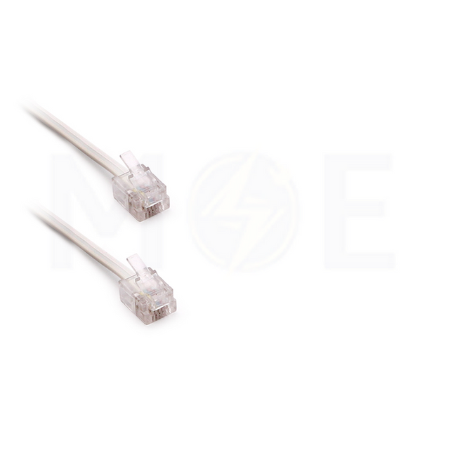 Telecom Extension Cable RJ11 Male-Male White 5mt