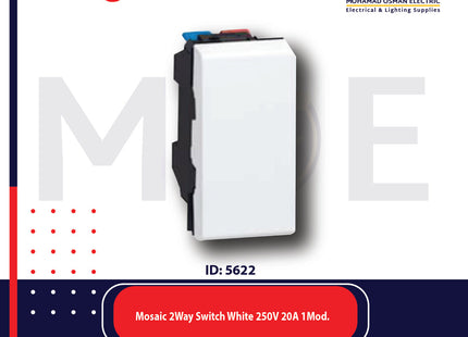 Legrand Mosaic 2Way Switch White 250V 1P 20A 1module | 1174036 | مفتاح دركسيون ابيض