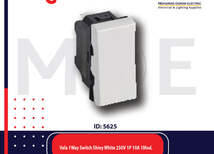 Legrand Vela 1Way Switch Shiny White 250V 1P 10A 1module | 11687001 | مفتاح مفرد ابيض
