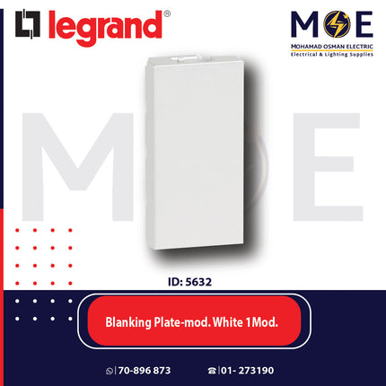 Legrand Vela Blanking Plate/ module White 1module | 011687050