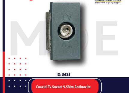 Legrand Vela Coaxial TV Socket 9.5mm Anthracite | 011682781 | بريز تلفزيون اسود فحمي