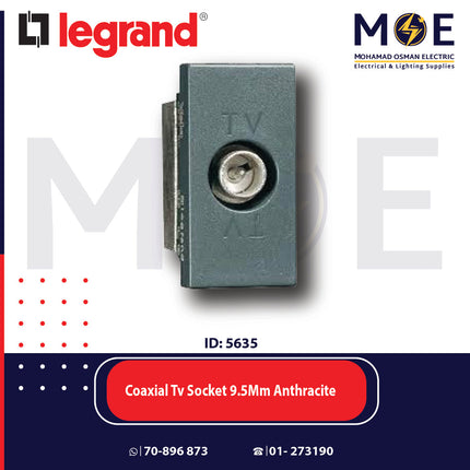 Legrand Vela Coaxial TV Socket 9.5mm Anthracite | 011682781