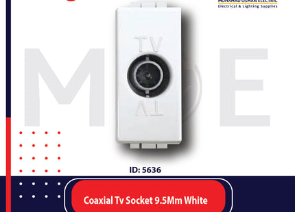 Legrand Vela Coaxial TV Socket 9.5mm White | 011687030 | بريز تلفزيون ابيض