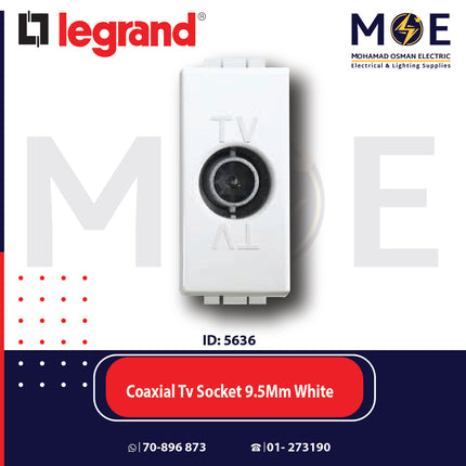 Legrand Vela Coaxial TV Socket 9.5mm White | 011687030