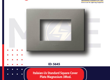 Legrand Arteor Italaian/ Us Standard Square Cover Plate Magnesium 3module | 011575017 | بلاك رمادي مغنيسيوم