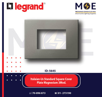 Legrand Arteor Italaian/ Us Standard Square Cover Plate Magnesium 3module | 011575017 | بلاك رمادي مغنيسيوم