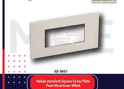 Legrand Arteor Italian standard Square Cover Plate Pearl Aluminum 4module | 011575031 | بلاك رمادي المنيوم