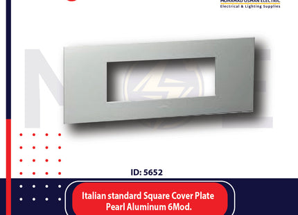Legrand Arteor Italian standard Square Cover Plate Pearl Aluminum 6module | 011575041 | بلاك رمادي المنيوم