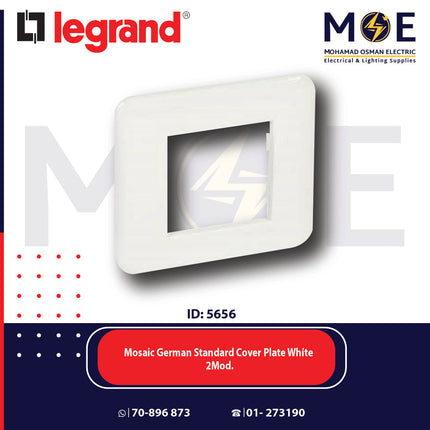 Legrand Mosaic German Standard Cover Plate White 2module | 01175072