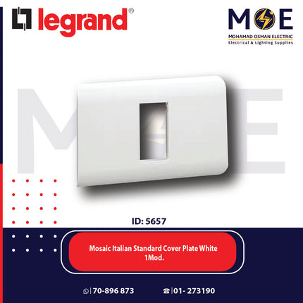 Legrand Mosaic Italian Standard Cover Plate White 1module | 01175075