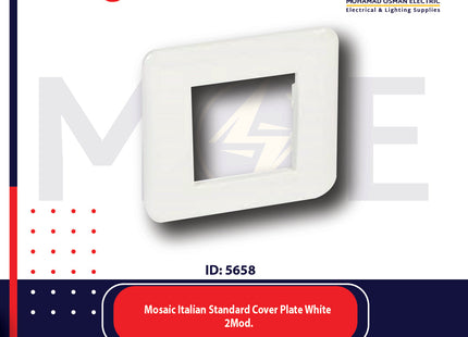 Legrand Mosaic Italian Standard Cover Plate White 2module | 01175076 | بلاك بلاستيك ابيض