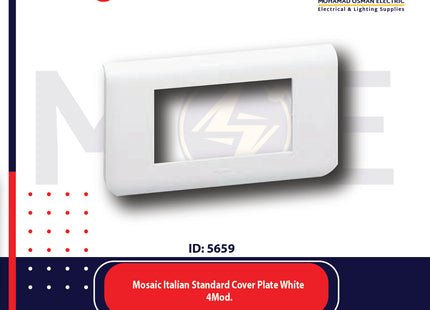 Legrand Mosaic Italian Standard Cover Plate White 4module | 01175080 | بلاك بلاستيك ابيض