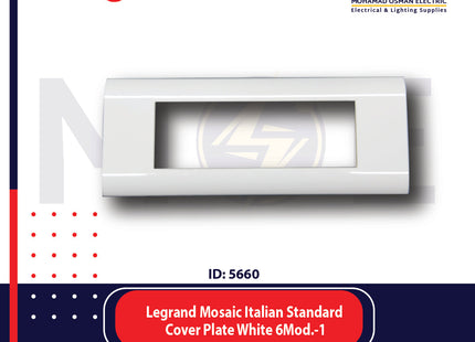 Legrand Mosaic Italian Standard Cover Plate White 6module | 01175084 | بلاك بلاستيك ابيض