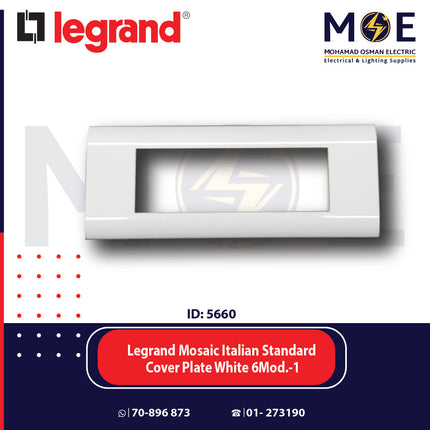 Legrand Mosaic Italian Standard Cover Plate White 6module | 01175084