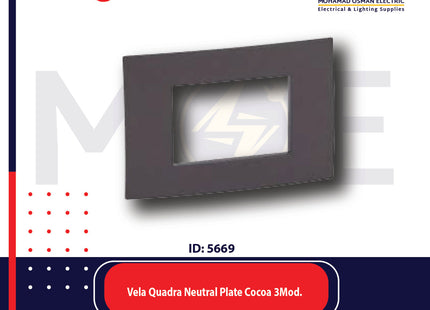 Legrand Vela Quadra Neutral Plate Cocoa 3module | 011685805 | بلاك كاكاو