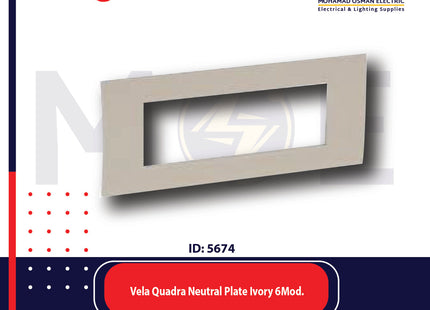 Legrand Vela Quadra Neutral Plate Ivory 6module | 011685802 | بلاك عاجي