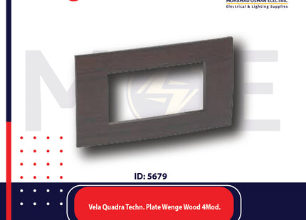 Legrand Vela Quadra technopolymer Plate Wenge Wood 4module | 011685667 | بلاك خشب ونغي