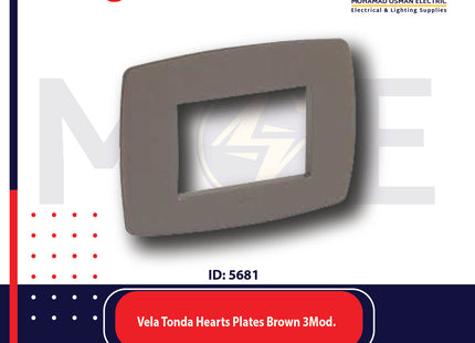 Legrand Vela Tonda Hearts Plates Brown 3module | 011685616 | بلاك بني