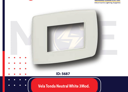 Legrand Vela Tonda Neutral Cover Plate White 3module | 011685601 | بلاك ابيض